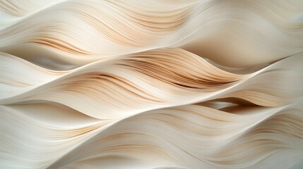 Abstract Waves of Smooth Cream Colored Texture Creating Soft Flowing Patterns Ideal for Backgrounds and Artistic Displays in Design Elements