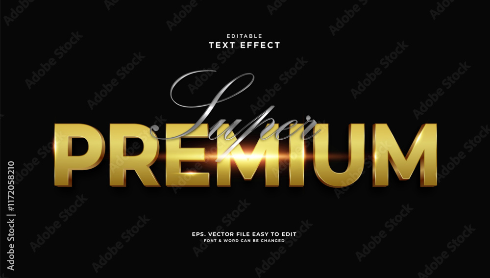 Fototapete super premium golden editable text effect typescript