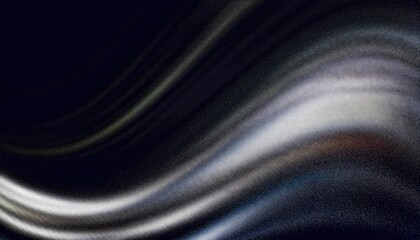 Abstract flowing wave pattern with gradient iridescent dots on a dark background, evoking motion, depth, and cosmic energy