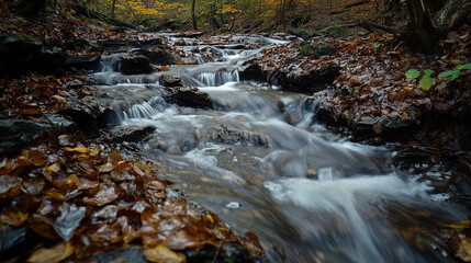long exposure of stream in the forest