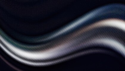 Abstract flowing wave pattern with gradient iridescent dots on a dark background, evoking motion, depth, and cosmic energy