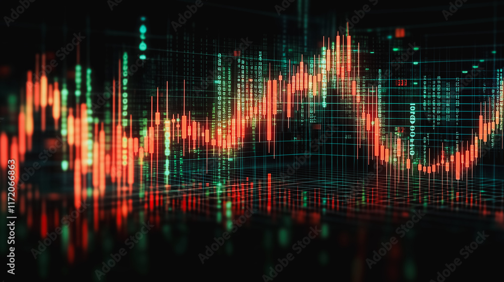 Poster digital data fluctuation: a dynamic, abstract representation of data fluctuations captured in a capt