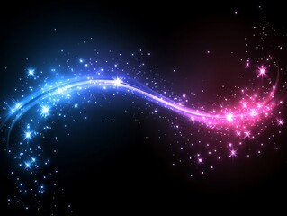 Obraz premium Glowing Blue And Pink Light Trails With Sparkling Dust