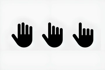 Obraz premium black and white illustration of hands showing different gestures, creative minimal art design 