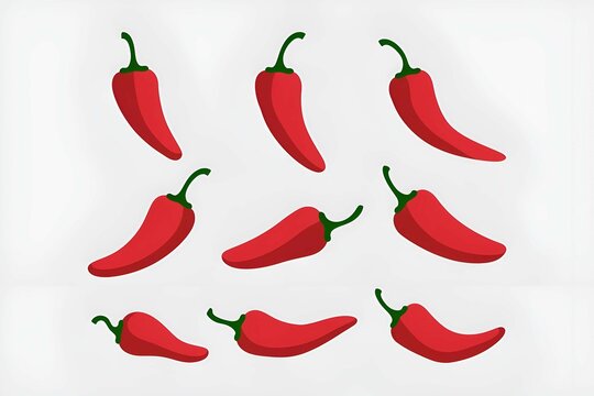 creative pattern of red chili peppers symbolizing spice and boldness on white background 