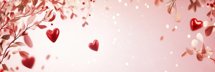 Obraz premium A tree adorned with numerous floating hearts, symbolizing love and affection, perfect for celebrating Valentine's Day.