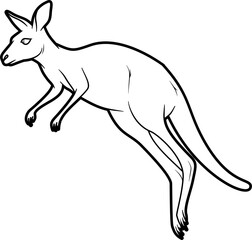 Leaping kangaroo outline vector