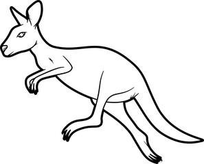 Leaping kangaroo outline vector