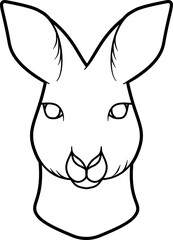 Kangaroo head outline vector