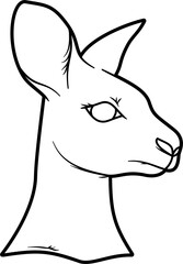 Kangaroo head outline vector