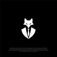 Professional and sleek fox head logo, tailored for business branding with a sharp and modern aesthetic