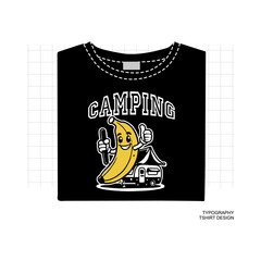 Banana Mascot cartoon Vector  Illustration, Streetwear, Typography,Graffiti, poster, on white background