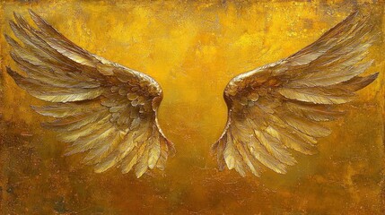 Golden Wings: A Majestic Artwork of Angelic Flight