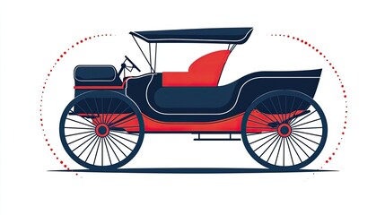 Naklejka premium A vintage automobile illustration featuring a classic design with red and black colors.