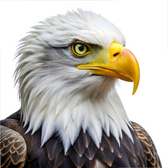 Fototapeta premium American bald eagle isolated on white background
