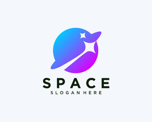 Space rocket technology logo