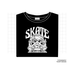Skate text Vector  Illustration, Streetwear, Typography,Graffiti, poster, on white background