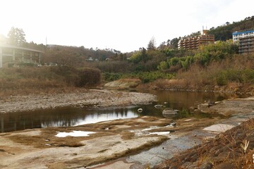 December 30, 2024. Sendai, Miyagi Prefecture, Japan.The Hirose River and the riverbed.