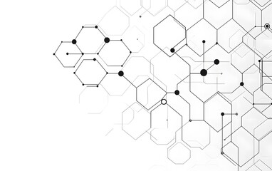 Fototapeta premium Abstract 3D Hexagonal Pattern in White with Geometric Shapes on Minimalist Background