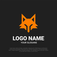 Obraz premium Sleek and agile fox head logo, featuring minimalist design for a sharp and memorable brand impression