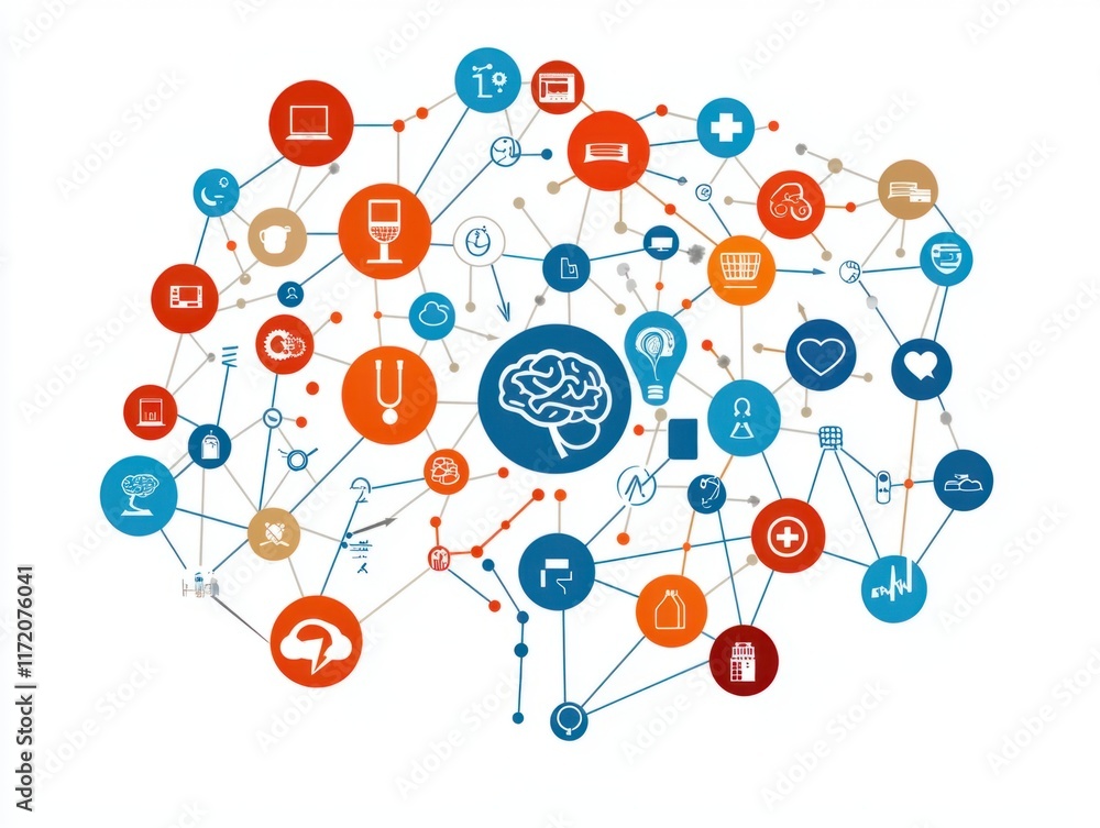Poster exploring neural networks in modern technology a graphic representation of connections and insights