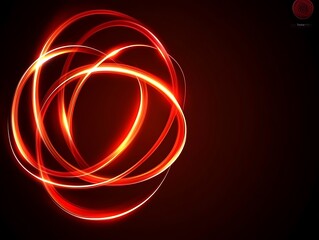 Abstract Red Glowing Light Trails Swirling Design