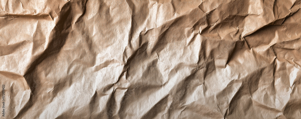 Poster crumpled brown paper texture creating abstract background design