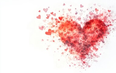 A vibrant red heart adorned with multiple smaller hearts, symbolizing love and affection, perfect for Valentine's Day celebrations.