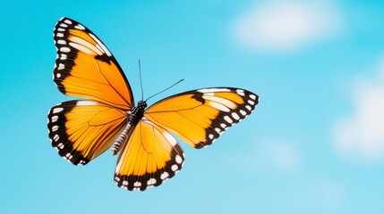 Obraz premium A butterfly is flying in the sky