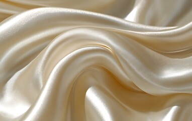 Obraz premium Luxurious cream satin fabric texture.
