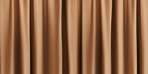 Obraz premium Elegant Abstract Curtain Background: Silky Waves in Mocha and Beige Tones. Luxurious Satin Fabric with Dusty Sheen for Festive Designs. AI-Generated Soft Draping Texture in 2025 Color Trend for Banner