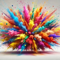 Rainbow Holi Paint Powder Explosion with Bright Colors