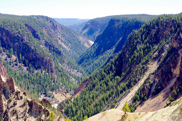 Yellowstone National Park view of the river and mountains