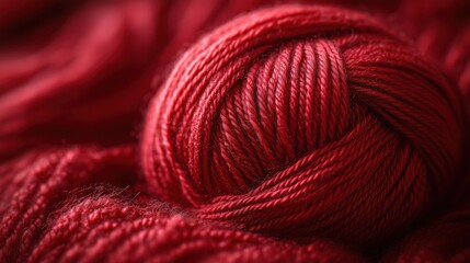 Tangled Red Yarn. Close-Up Detail of Tangled Red Yarn.