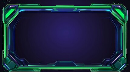 Futuristic Green And Blue Tech Frame Design