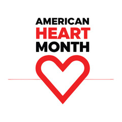 American Heart Month Background Template design for Poster or Banner