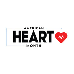 American Heart Month Background Template design for Poster or Banner