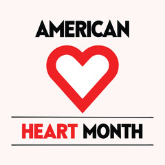 American Heart Month Background Template design for Poster or Banner