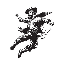 drawing_of_fliying_dutchman_one_color_logo_black and white