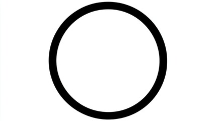 A simple black circle on a white background, symbolizing emptiness or infinity.