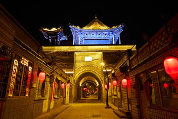 Night view of Baozili Scenic Area in Zhangjiakou, Hebei Province, China