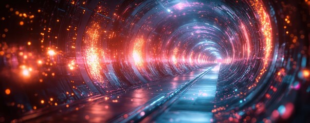 Neon Tunnel: A Futuristic Digital Artwork