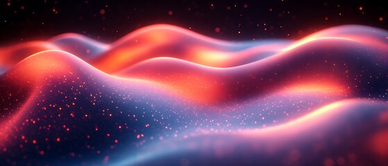 Obraz premium Abstract glowing red and blue waves.