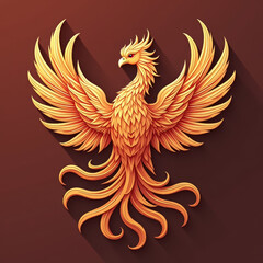 Obraz premium Golden Phoenix Bird, Mythical Creature - Mythological Creatures
