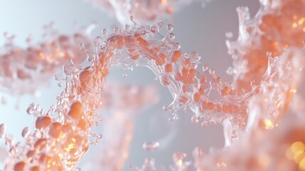 Abstract representation of fluid dynamics with glowing particles.