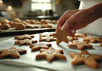 A person is holding a cookie cutter in their hand