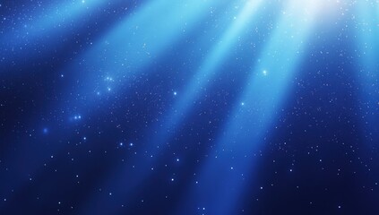 Obraz premium Blue light rays, stardust, and a space background. Digital illustration of a futuristic