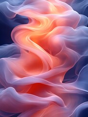 Fototapeta premium Abstract swirling orange and blue smoke.