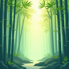 Serene Bamboo Forest Stream, Nature Background - Nature scenes