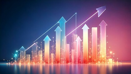 bar graph with sparkling 